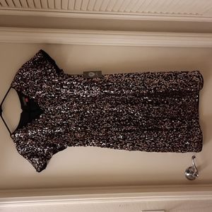 NWT, Vince Camuto Gilded Rose Sweet Coral Sequin Dress